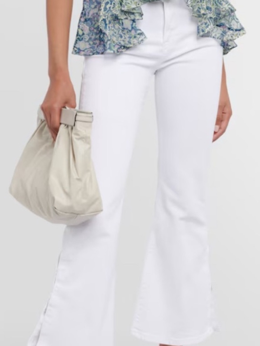 Frame Le Crop White Flare Jeans